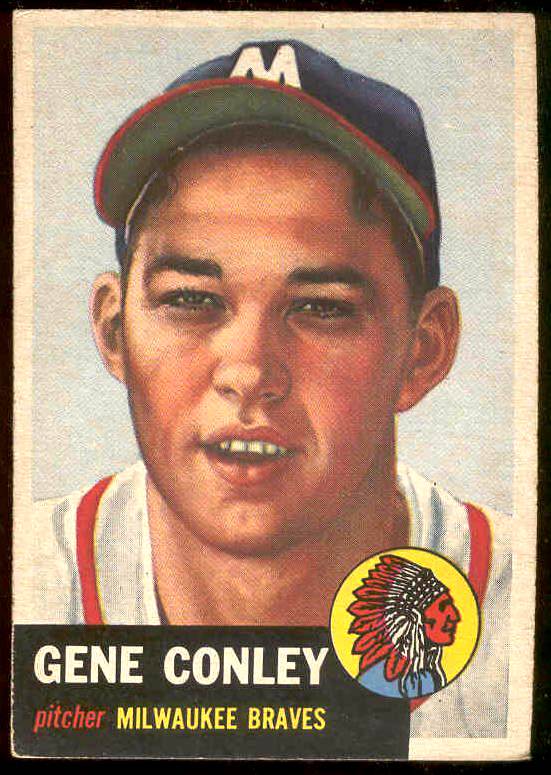 1953 Topps #215 Gene Conley (Braves) Baseball cards value