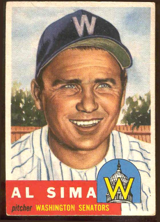 1953 Topps #241 Al Sima SCARCE HIGH #.(Senators) Baseball cards value