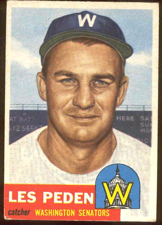 1953 Topps #256 Les Peden SCARCE HIGH #.(Senators) Baseball cards value