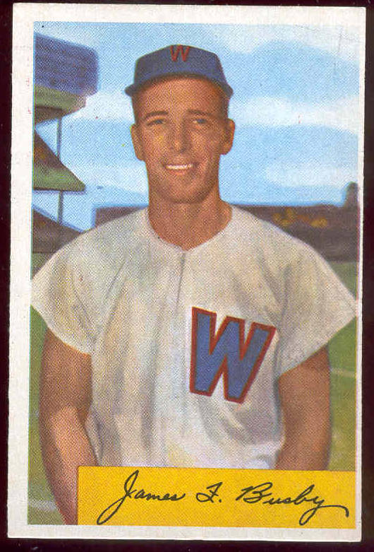 1954 Bowman #..8 James F. Busby (Senators) Baseball cards value