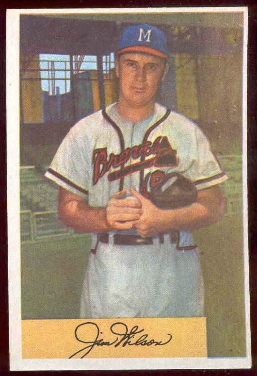 1954 Bowman #.16 Jim Wilson [#a] (Braves) Baseball cards value