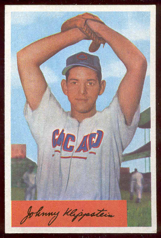 1954 Bowman #.29 Johnny Klippstein (Cubs) Baseball cards value