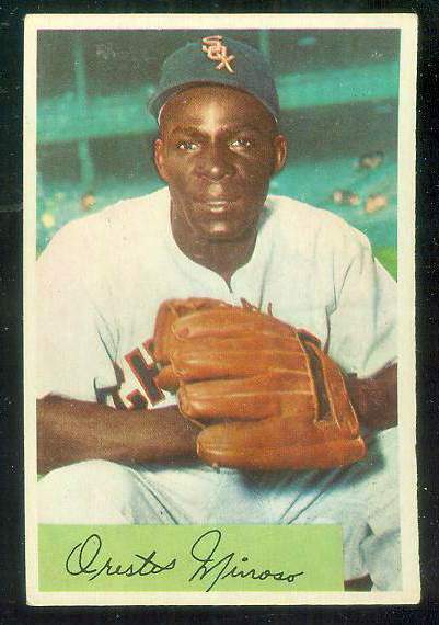 1954 Bowman #.38A Minnie Minoso ERROR VARIATION 'FA .895/.961' [#a] Baseball cards value