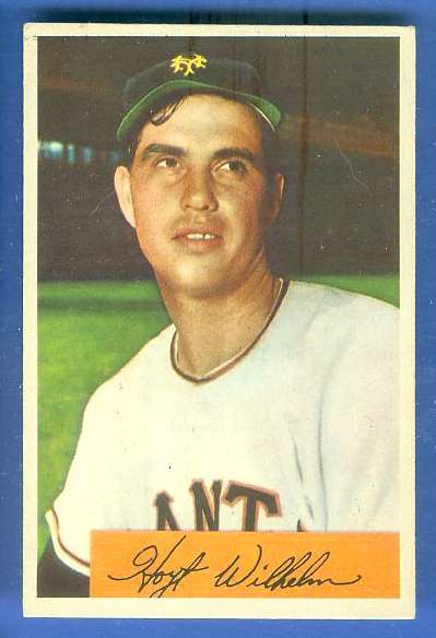 1954 Bowman #.57 Hoyt Wilhelm [#a] (New York Giants) Baseball cards value