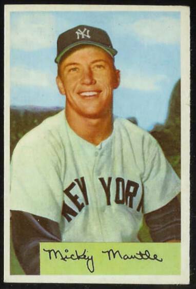 1954 Bowman 65 Mickey Mantle Yankees 