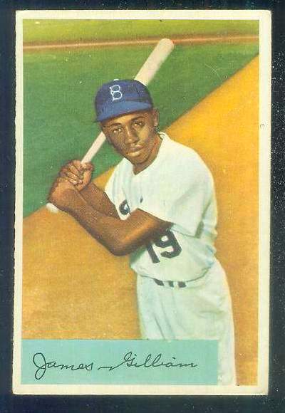 1954 Bowman #.74 James Gilliam [#a] (Brooklyn Dodgers) Baseball cards value