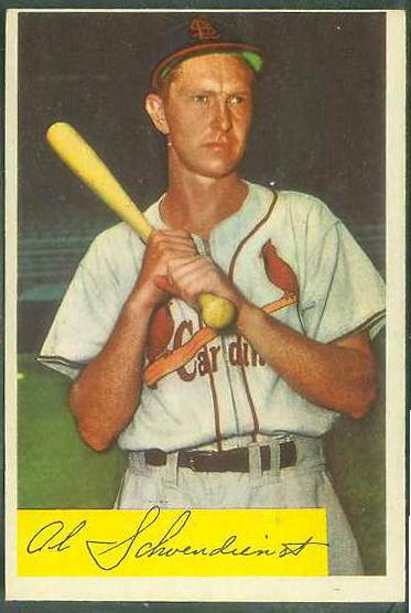 1954 Bowman #110 Al 'Red' Schoendienst [#a] (Cardinals) Baseball cards value