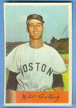1954 Bowman #130 Milt Bolling (Red Sox) Baseball cards value