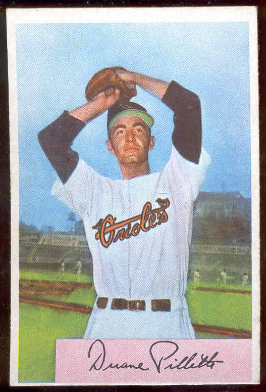 1954 Bowman #133 Duane Pillette (Orioles) Baseball cards value