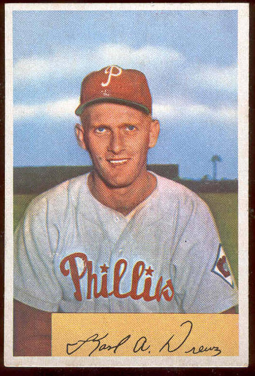 1954 Bowman #191 Karl Drews (Phillies) Baseball cards value