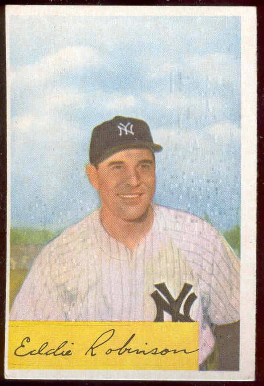 1954 Bowman #193 Eddie Robinson (Yankees) Baseball cards value