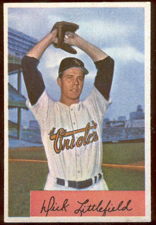 1954 Bowman #213 Dick Littlefield (Orioles) Baseball cards value