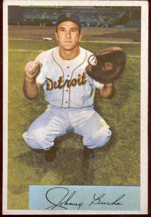 1954 Bowman #215 Johnny Bucha (Tigers) Baseball cards value