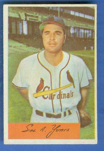  1954 Bowman WRONG BACK - Sal Yvars (Cardinals) / Joe de Maestri (A's) Baseball cards value