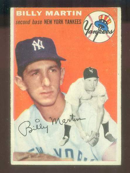 1954 Topps #.13 Billy Martin [#a] (Yankees) Baseball cards value