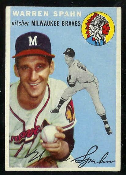 1954 Topps #.20 Warren Spahn (Braves) Baseball cards