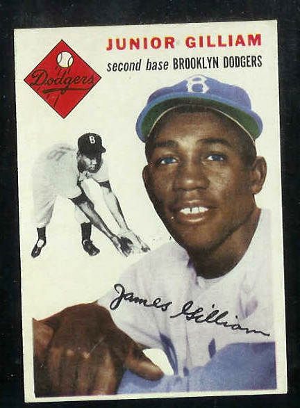 1954 Topps #.35 Junior Gilliam [#b] (Brooklyn Dodgers) Baseball cards value