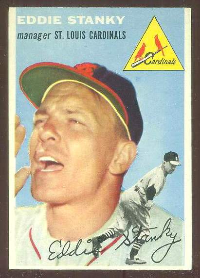1954 Topps #.38 Eddie Stanky MGR [#a] (Cardinals) Baseball cards value