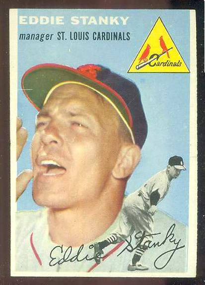 1954 Topps #.38 Eddie Stanky MGR [#b] (Cardinals) Baseball cards value