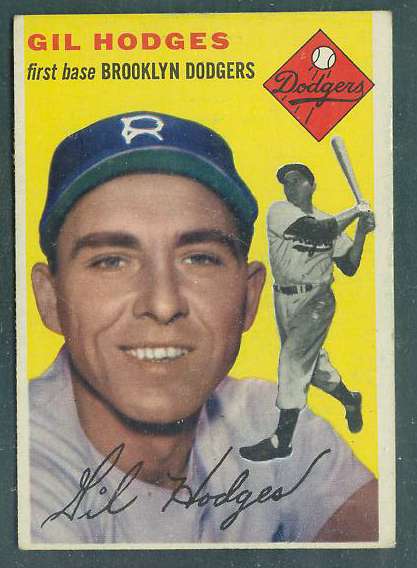 1954 Topps #102 Gil Hodges [#a] (Brooklyn Dodgers) Baseball cards value