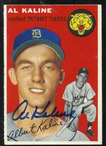 1954 Topps #201 Al Kaline ROOKIE [#b] AUTOGRAPHED (Tigers) Baseball cards value
