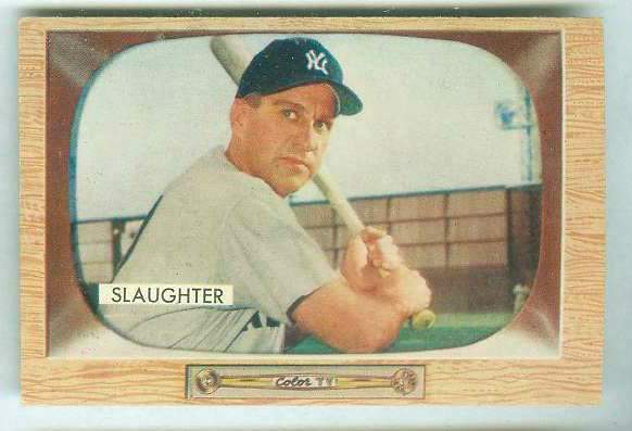 1955 Bowman #.60 Enos Slaughter [#a] (Yankees) Baseball cards value