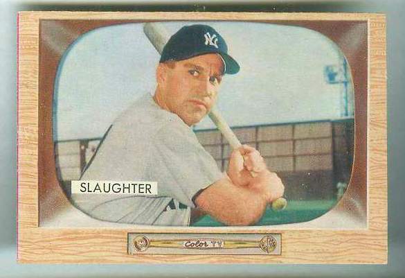 1955 Bowman #.60 Enos Slaughter [#b] (Yankees) Baseball cards value