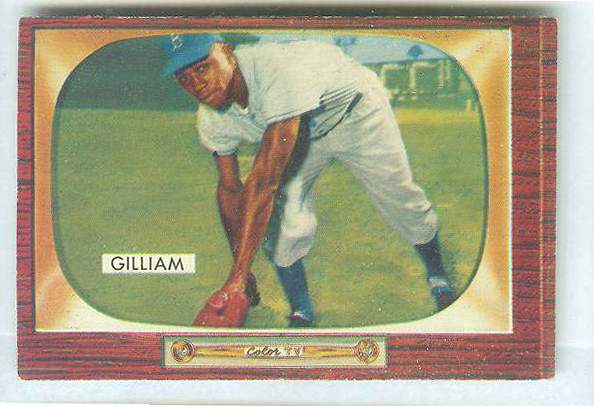 1955 Bowman #.98 Junior Gilliam [#a] (Brooklyn Dodgers) Baseball cards value