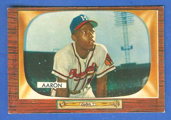 1955 Bowman #179 Hank Aaron [#b] (Braves) Baseball cards value