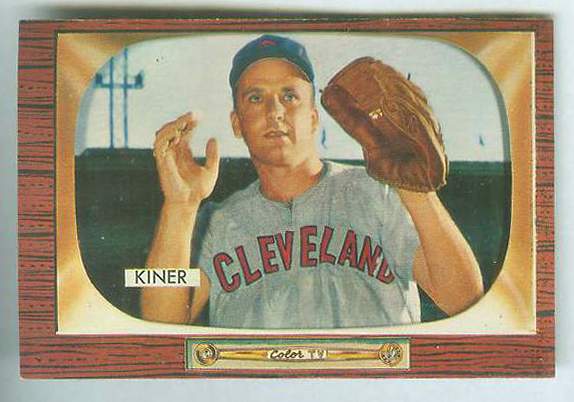 1955 Bowman #197 Ralph Kiner [#a] (Indians) Baseball cards value