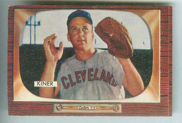 1955 Bowman #197 Ralph Kiner [#b] (Indians) Baseball cards value