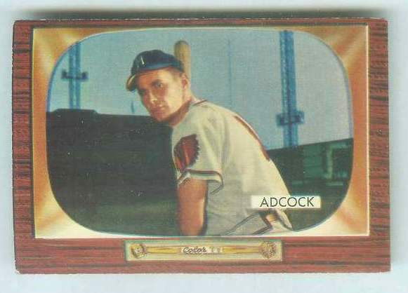 1955 Bowman #218 Joe Adcock [#a] (Braves) Baseball cards value