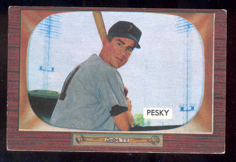 1955 Bowman #241 John Pesky COACH SCARCER HIGH NUMBER (Orioles) Baseball cards value