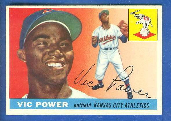 1955 Topps #.30 Vic Power [#a] (Kansas City A's) Baseball cards value