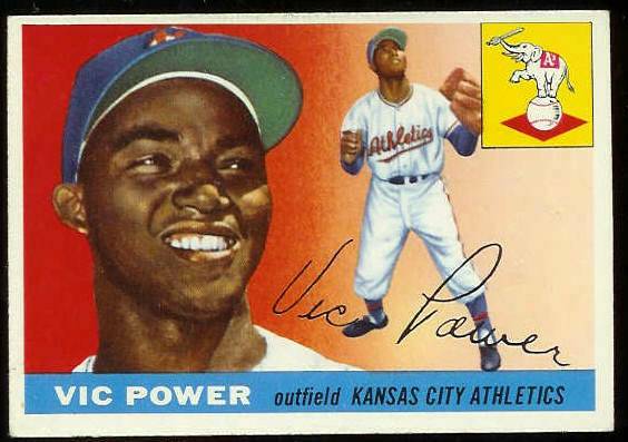 1955 Topps #.30 Vic Power [#b] (Kansas City A's) Baseball cards value