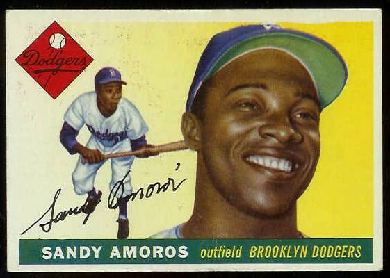 1955 Topps #.75 Sandy Amoros ROOKIE (Brooklyn Dodgers) Baseball cards value