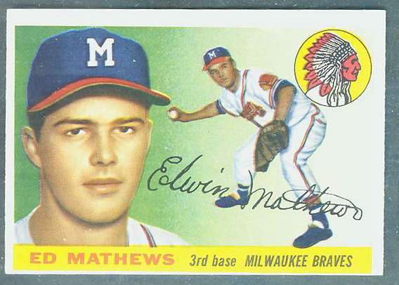 1955 Topps #155 Ed Mathews HIGH NUMBER [#b] (Braves) Baseball cards value