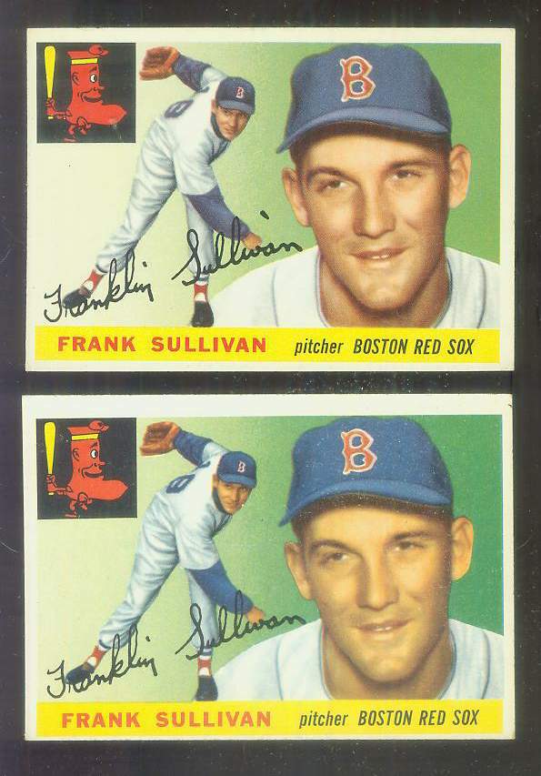 1955 Topps #106A Frank Sullivan [Dotted 'i' variation] (Red Sox) Baseball cards value