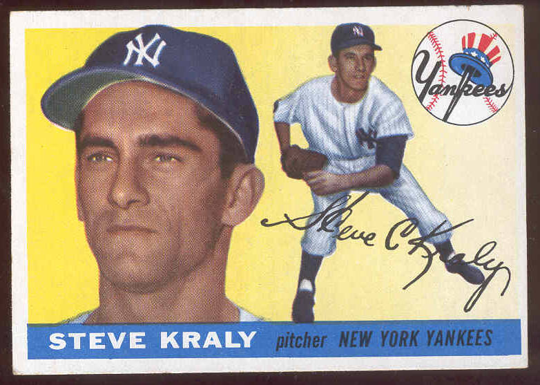 1955 Topps #139 Steve Kraly (Yankees) Baseball cards value