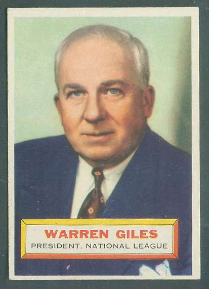 1956 Topps #..2 Warren Giles ROOKIE [#a] (N.L. President) Baseball cards value