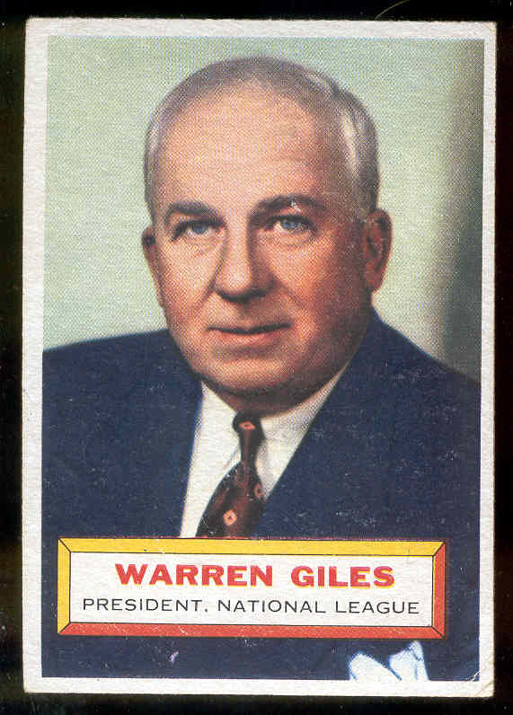 1956 Topps #..2 Warren Giles ROOKIE [#d] (N.L. President) Baseball cards