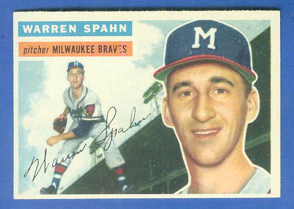 1956 Topps #.10 Warren Spahn [#b] (Braves) Baseball cards
