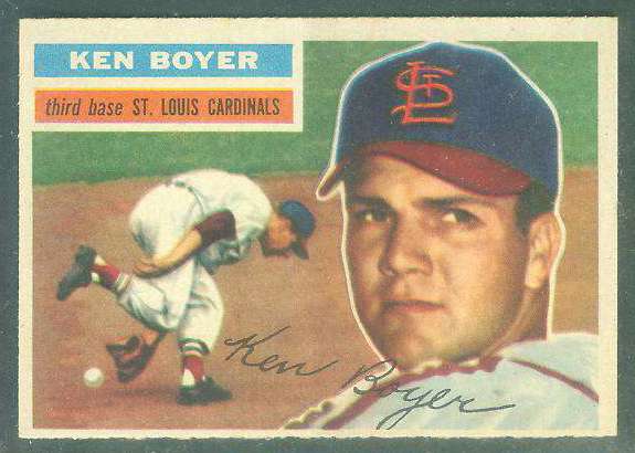1956 Topps #.14 Ken Boyer [#a] (2nd year card) (Cardinals) Baseball cards