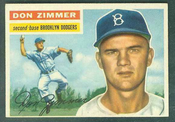 1956 Topps #.99 Don Zimmer [#a] {White Back} (Dodgers) Baseball cards value
