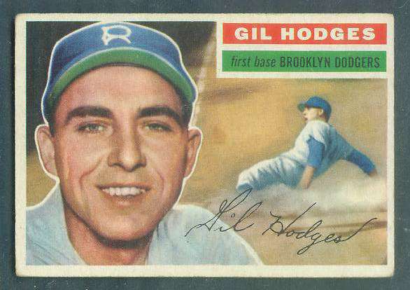 1956 Topps #145 Gil Hodges [#a] (Dodgers) Baseball cards value
