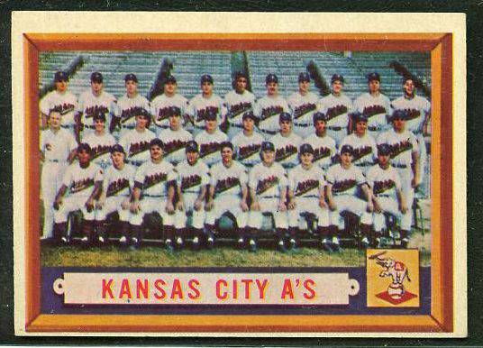 1957 Topps #204 Kansas City Athletics TEAM card [#a] (A's) Baseball cards value