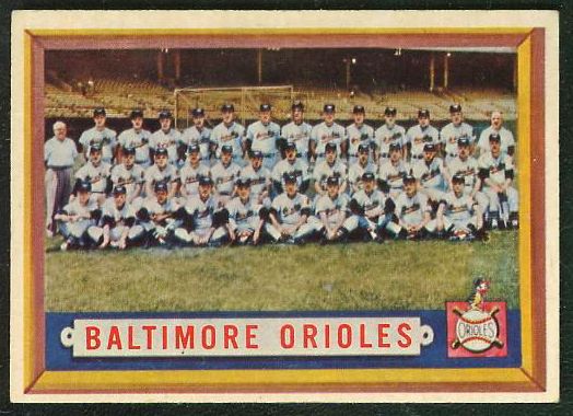 1957 Topps #251 Orioles TEAM card [#a] Baseball cards value
