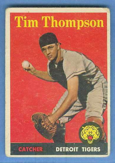 1958 Topps #.57B Tim Thompson SCARCE YELLOW LETTER Variation (Tigers) Baseball cards value