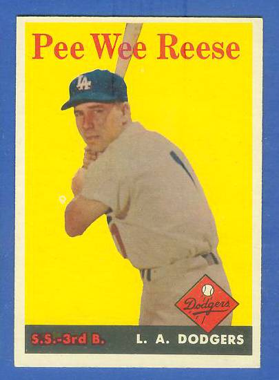 1958 Topps #375 Pee Wee Reese (Dodgers) Baseball cards value