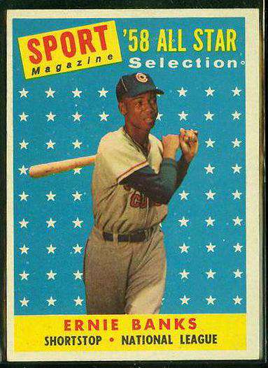 1958 Topps #482 Ernie Banks All-Star [#a] (Cubs) Baseball cards value